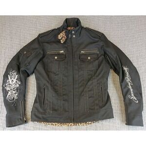 Speed & Strength Jacket Womens Small Leopard Inner Moto biker Gear Safety  Black